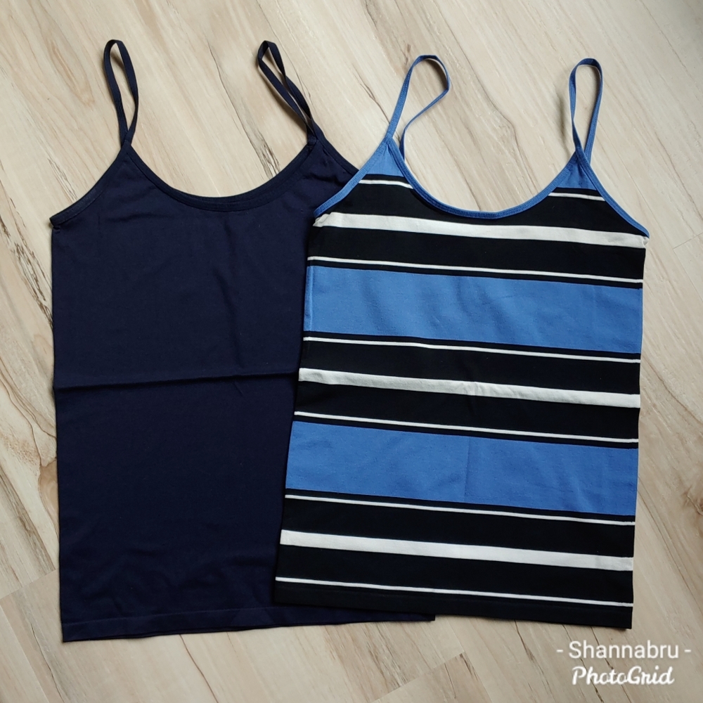 The Limited Tank Tops Navy Blue and Stripped Blue